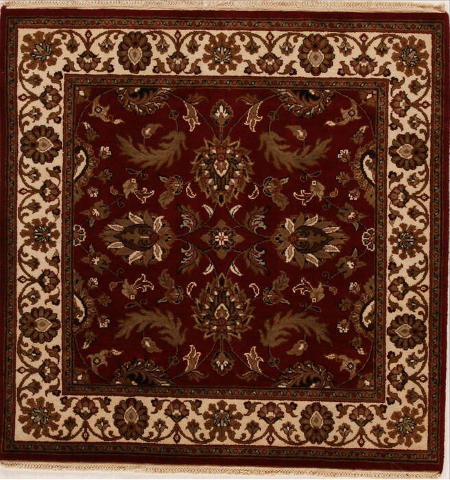 Agra Red Square Hand Knotted 411 X 411  Area Rug 251-13037 Image 0
