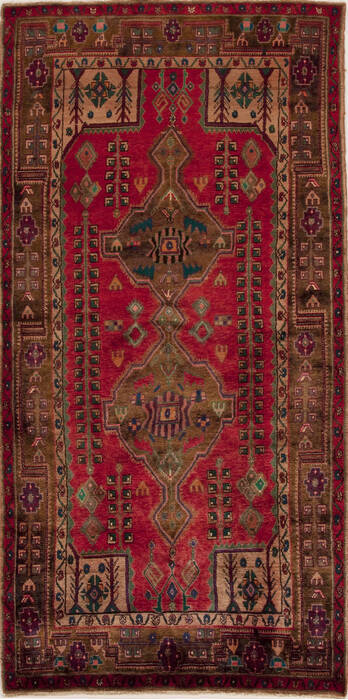 Mussel Red Runner Hand Knotted 410 X 100  Area Rug 251-13130 Image 0