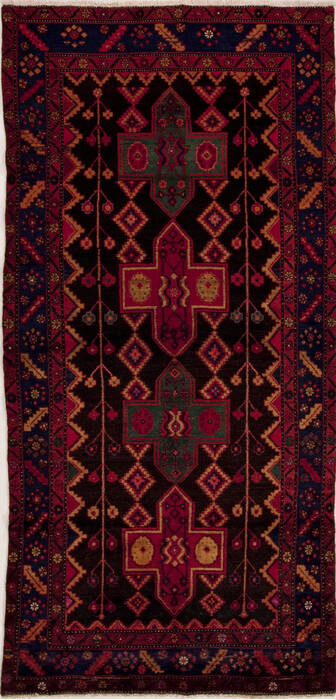 Mussel Multicolor Runner Hand Knotted 46 X 99  Area Rug 251-13143 Image 0