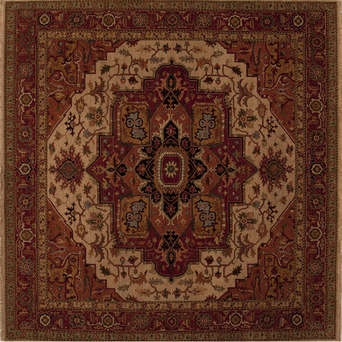 Serapi Beige Square Hand Knotted 99 X 911  Area Rug 251-13315 Image 0