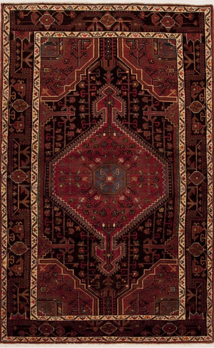 Hamedan Red Hand Knotted 43 X 72  Area Rug 251-13347 Image 0