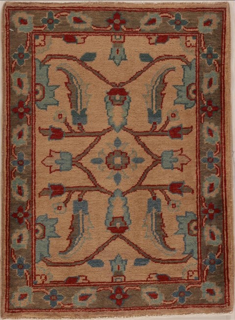 Pishavar Beige Hand Knotted 20 X 29  Area Rug 251-13414 Image 0