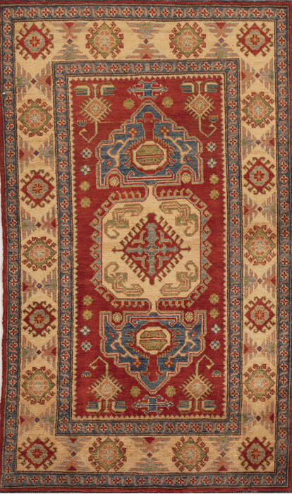 Kazak Red Hand Knotted 35 X 58  Area Rug 251-13484 Image 0