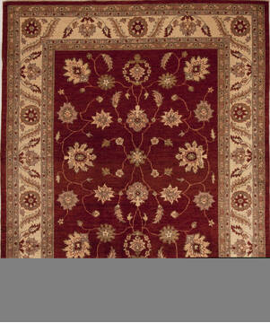 Pishavar Red Hand Knotted 6'6" X 7'9"  Area Rug 251-13667