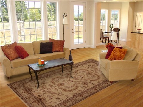 Pishavar Beige Hand Knotted 62 X 89  Area Rug 251-13691 Image 4