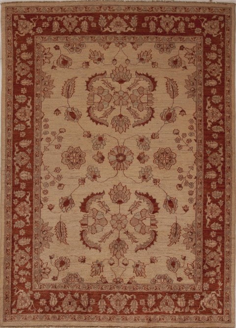Pishavar Beige Hand Knotted 55 X 76  Area Rug 251-13693 Image 0