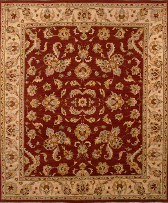 Pishavar Red Hand Knotted 83 X 96  Area Rug 251-13745 Image 0