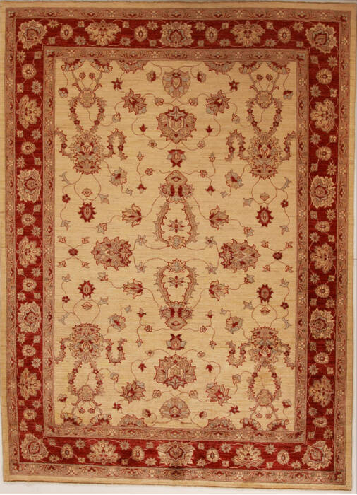 Pishavar Beige Hand Knotted 610 X 95  Area Rug 251-13785 Image 0