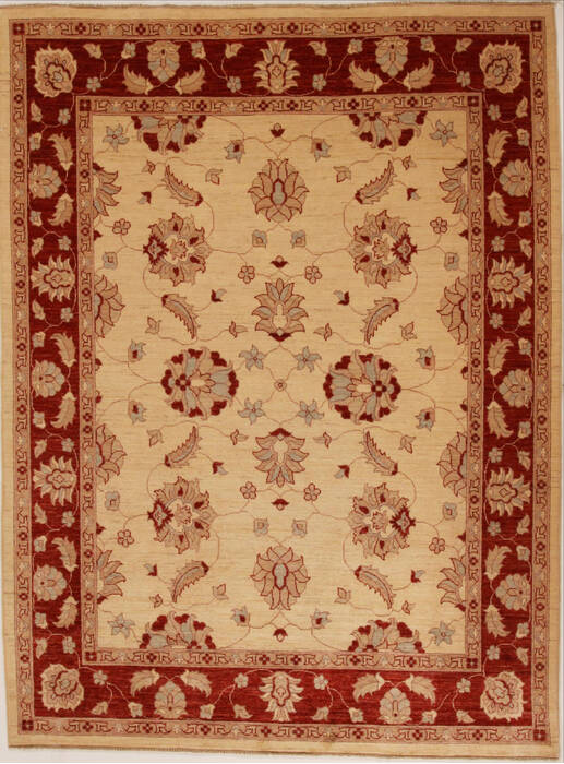 Pishavar Beige Hand Knotted 69 X 90  Area Rug 251-13787 Image 0