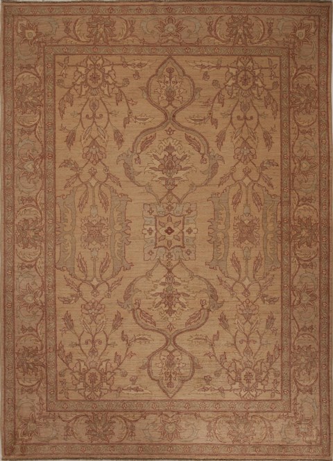 Pishavar Beige Hand Knotted 70 X 96  Area Rug 251-13809 Image 0
