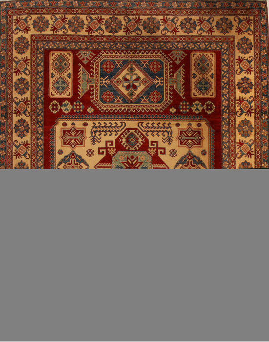 Kazak Red Hand Knotted 103 X 118  Area Rug 251-13871 Image 0
