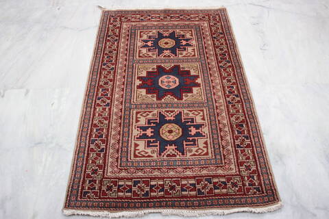 Moshk Abad Beige Hand Knotted 36 X 56  Area Rug 905-135737 Image 1