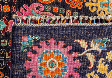 Chobi Black Hand Knotted 56 X 79  Area Rug 700-135765 Image 7