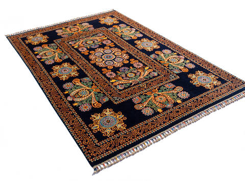 Chobi Black Hand Knotted 56 X 710  Area Rug 700-135768 Image 2