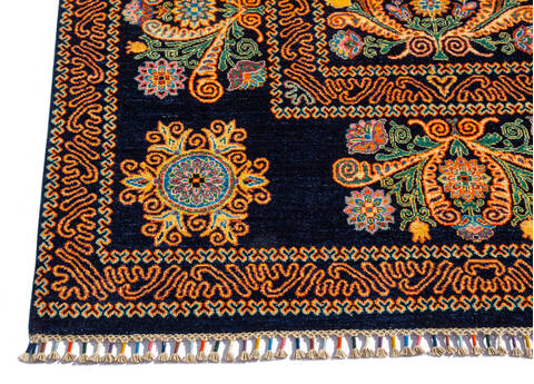 Chobi Black Hand Knotted 56 X 710  Area Rug 700-135768 Image 5