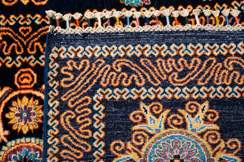 Chobi Black Hand Knotted 56 X 710  Area Rug 700-135768 Image 6