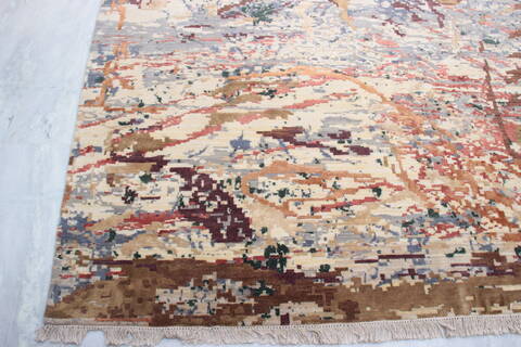 Jaipur Beige Hand Knotted 80 X 101  Area Rug 905-135818 Image 1