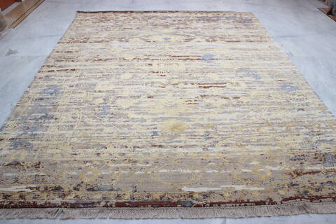 Jaipur Beige Hand Knotted 82 X 101  Area Rug 905-135830 Image 2