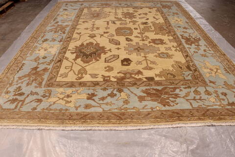 Oushak White Hand Knotted 90 X 119  Area Rug 301-135843 Image 2