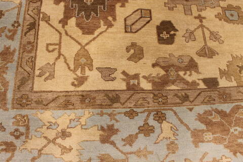 Oushak White Hand Knotted 90 X 119  Area Rug 301-135843 Image 5