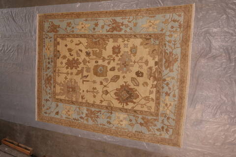 Oushak White Hand Knotted 90 X 119  Area Rug 301-135843 Image 9