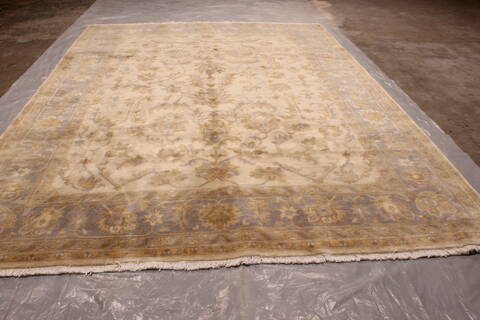 Oushak White Hand Knotted 90 X 120  Area Rug 301-135846 Image 1