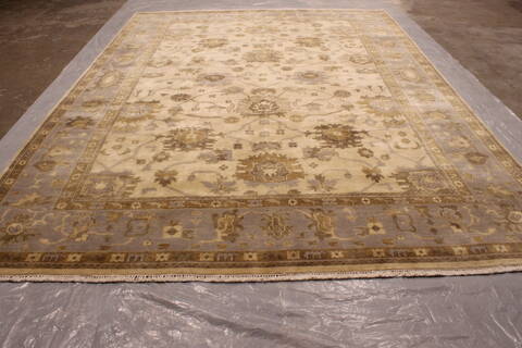 Oushak White Hand Knotted 811 X 122  Area Rug 301-135849 Image 1