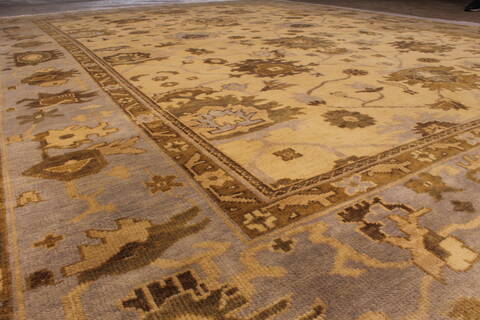 Oushak White Hand Knotted 811 X 122  Area Rug 301-135849 Image 4