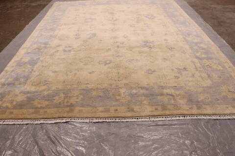 Oushak White Hand Knotted 89 X 119  Area Rug 301-135850 Image 1