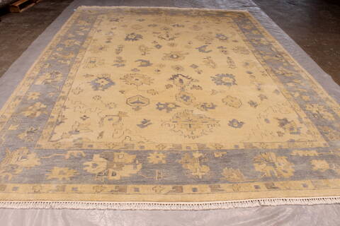 Oushak White Hand Knotted 89 X 119  Area Rug 301-135850 Image 2