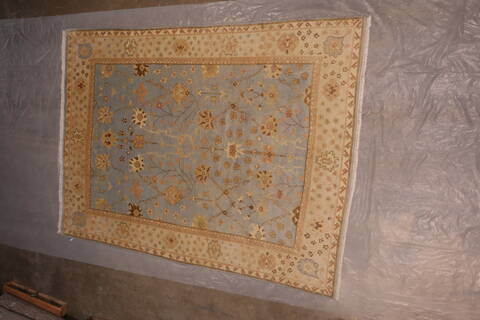 Oushak Blue Hand Knotted 810 X 117  Area Rug 301-135851 Image 10