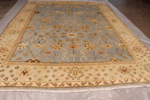 Oushak Blue Hand Knotted 810 X 117  Area Rug 301-135851 Image 2