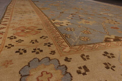Oushak Blue Hand Knotted 810 X 117  Area Rug 301-135851 Image 4