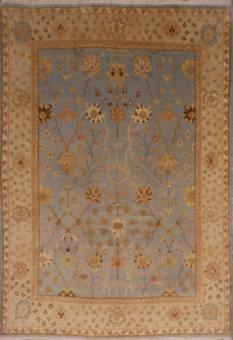Oushak Blue Hand Knotted 810 X 117  Area Rug 301-135851 Image 0