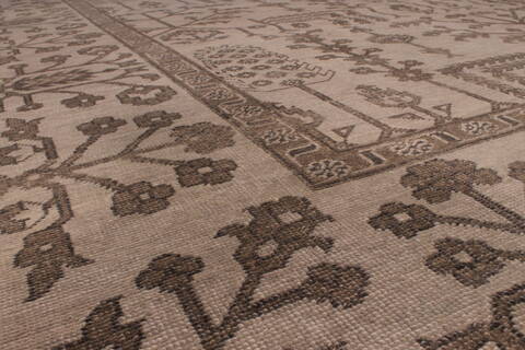 Oushak Grey Hand Knotted 90 X 120  Area Rug 301-135854 Image 4