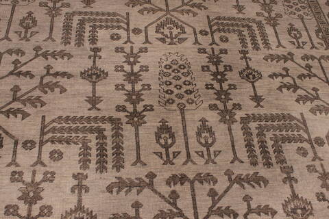 Oushak Grey Hand Knotted 90 X 120  Area Rug 301-135854 Image 5