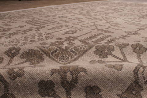 Oushak Grey Hand Knotted 90 X 120  Area Rug 301-135854 Image 6