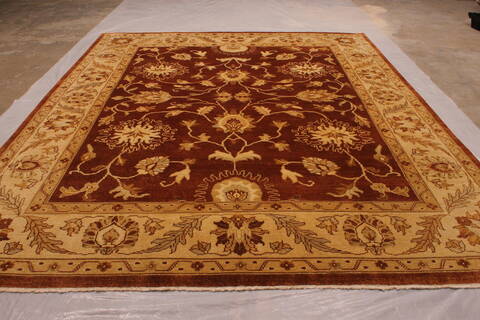 Oushak Brown Hand Knotted 90 X 119  Area Rug 301-135856 Image 1