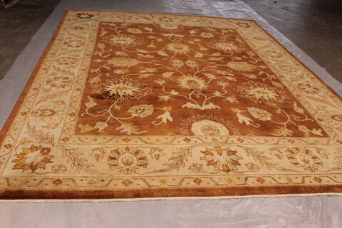 Oushak Brown Hand Knotted 90 X 119  Area Rug 301-135856 Image 2