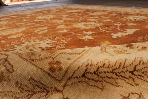 Oushak Brown Hand Knotted 90 X 119  Area Rug 301-135856 Image 5