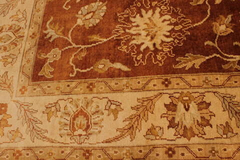 Oushak Brown Hand Knotted 90 X 119  Area Rug 301-135856 Image 6