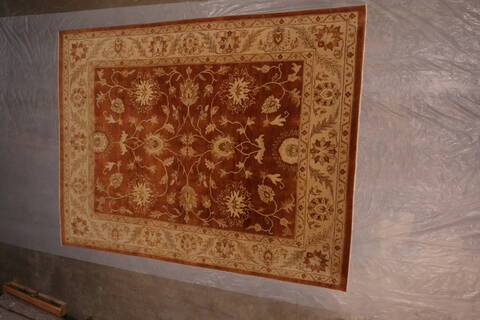 Oushak Brown Hand Knotted 90 X 119  Area Rug 301-135856 Image 8