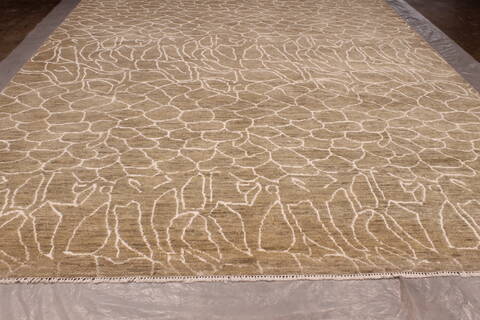 Oushak Green Hand Knotted 90 X 1111  Area Rug 301-135857 Image 2