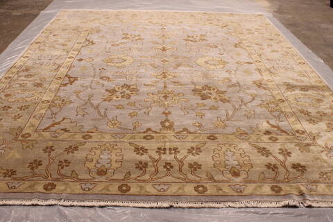Oushak Green Hand Knotted 92 X 1110  Area Rug 301-135861 Image 1