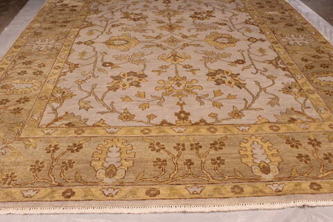 Oushak Green Hand Knotted 92 X 1110  Area Rug 301-135861 Image 2