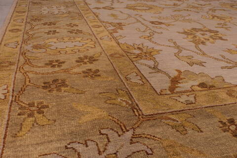 Oushak Green Hand Knotted 92 X 1110  Area Rug 301-135861 Image 4