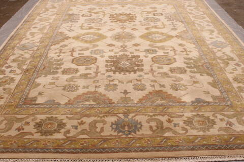 Oushak White Hand Knotted 91 X 119  Area Rug 301-135862 Image 1