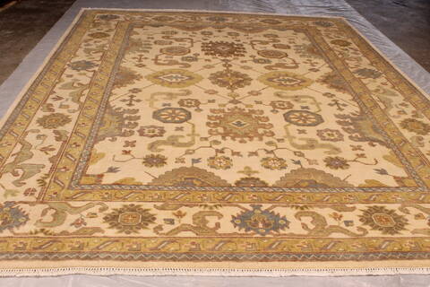 Oushak White Hand Knotted 91 X 119  Area Rug 301-135862 Image 2