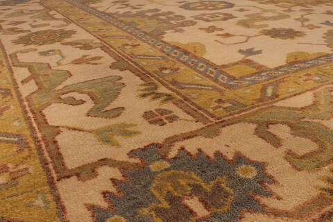Oushak White Hand Knotted 91 X 119  Area Rug 301-135862 Image 4