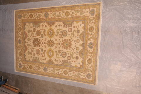 Oushak White Hand Knotted 91 X 119  Area Rug 301-135862 Image 8
